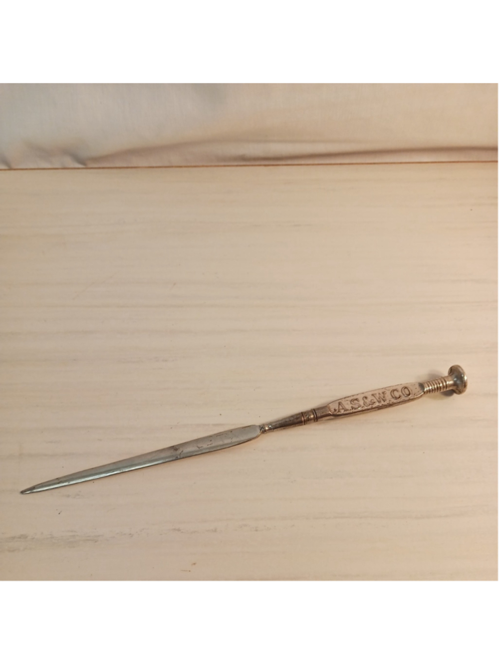 Vintage Desktop, Advertising Letter Opener American Steel & Wire Co. A. S. & W.
